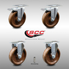 Service Caster 5 Inch SS High Temp Phenolic Top Plate Caster Lock Brake 2 Rigid SCC, 2PK SCC-SSTTL20S514-PHSHT-2-R-2